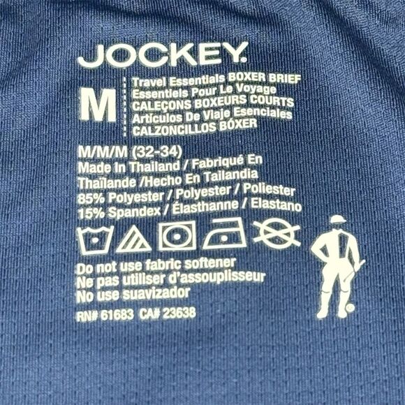Jockey Men's M Travel Essentials Boxer Briefs Dress Blue Polyester Spandex - Picture 3 of 4